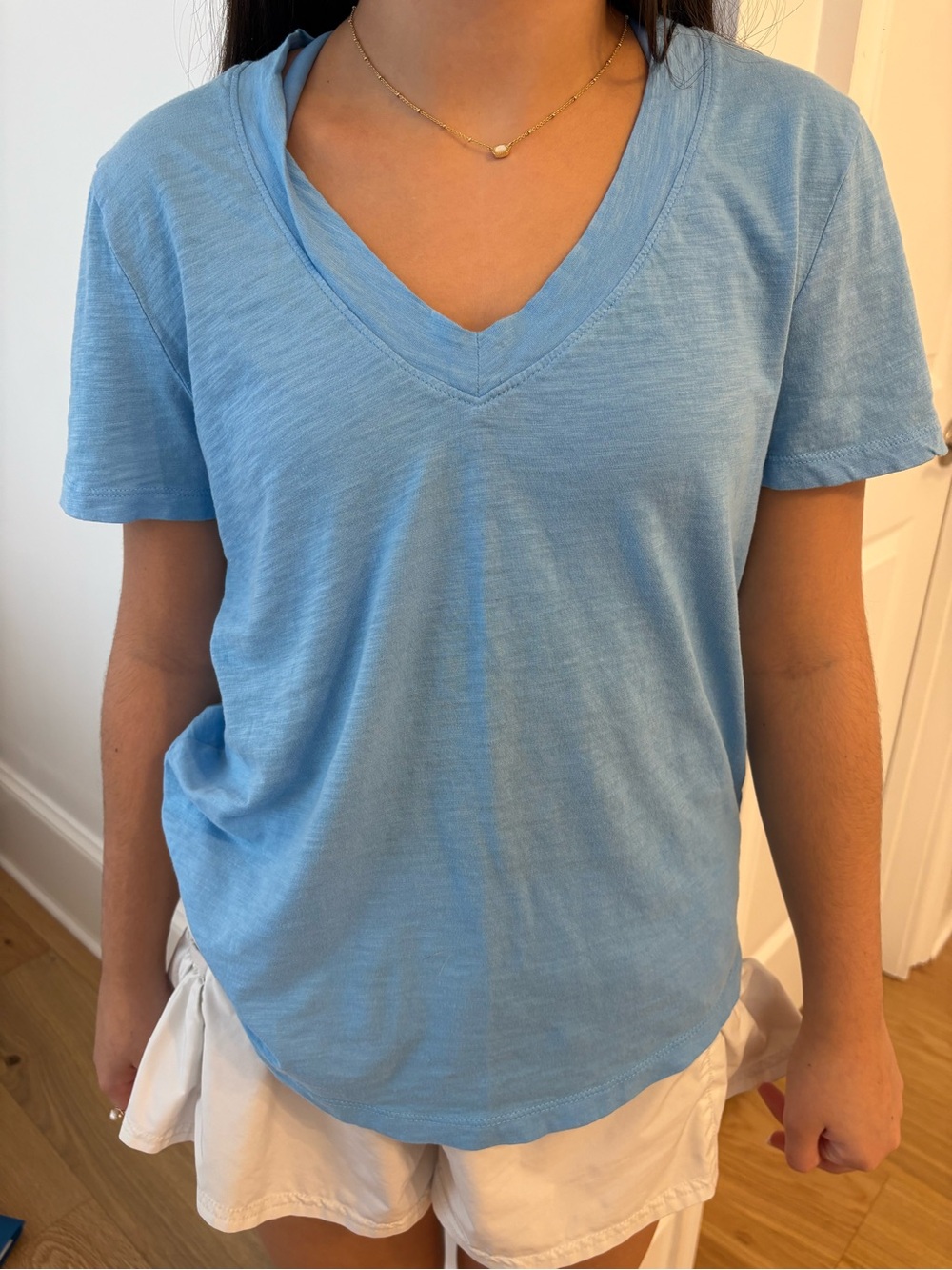 LOFT Light Blue V-Neck Women's Tee